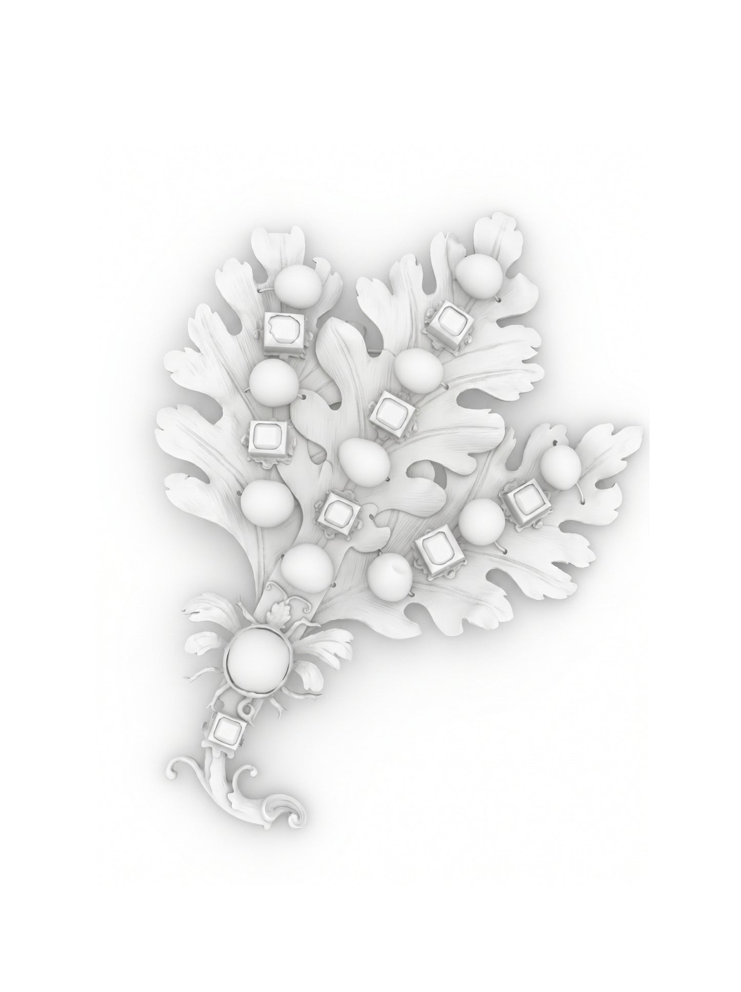 Oak leaves brooch