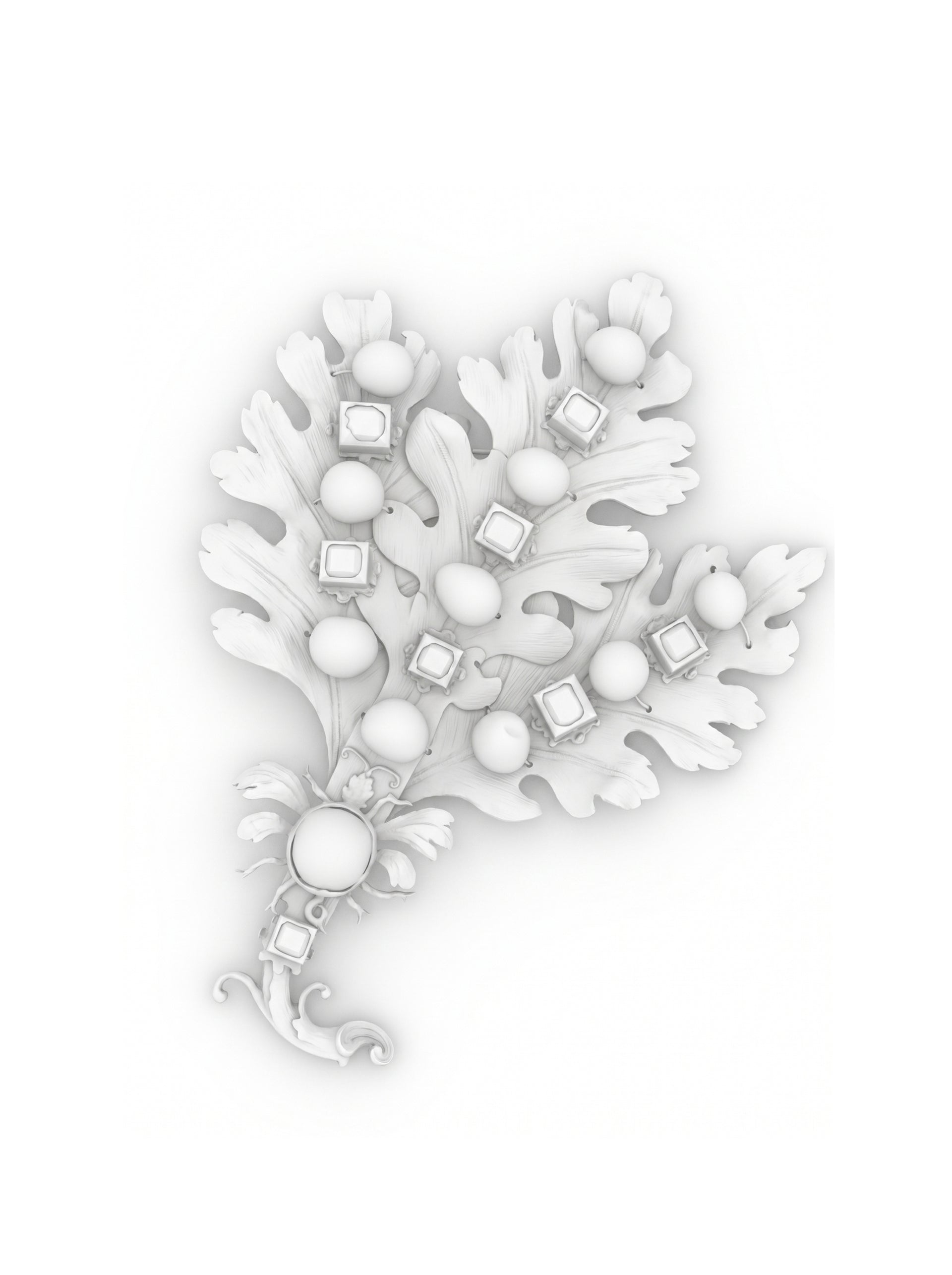 Oak leaves brooch